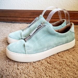 Frye Lena Zip Low Zippered Suede Shoes